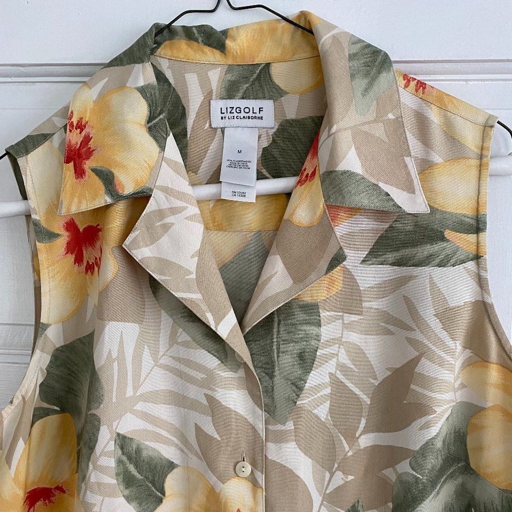 LIZ CLAIBORNE Floral Button Down Blouse - Picture 3 of 3